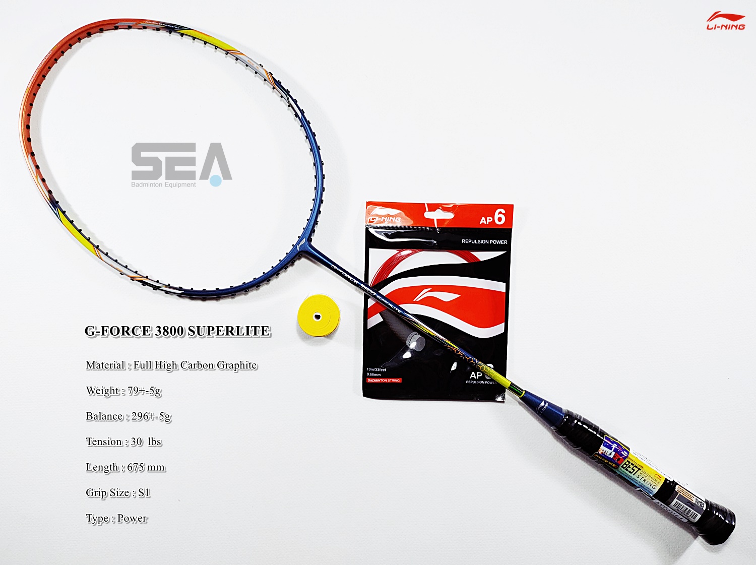 LI-NING รุ่น G-FORCE 3800 SUPERLITE (AYPQ116-4S) LI-NING รุ่น G-FORCE 3800 SUPERLITE (AYPQ116-4S)