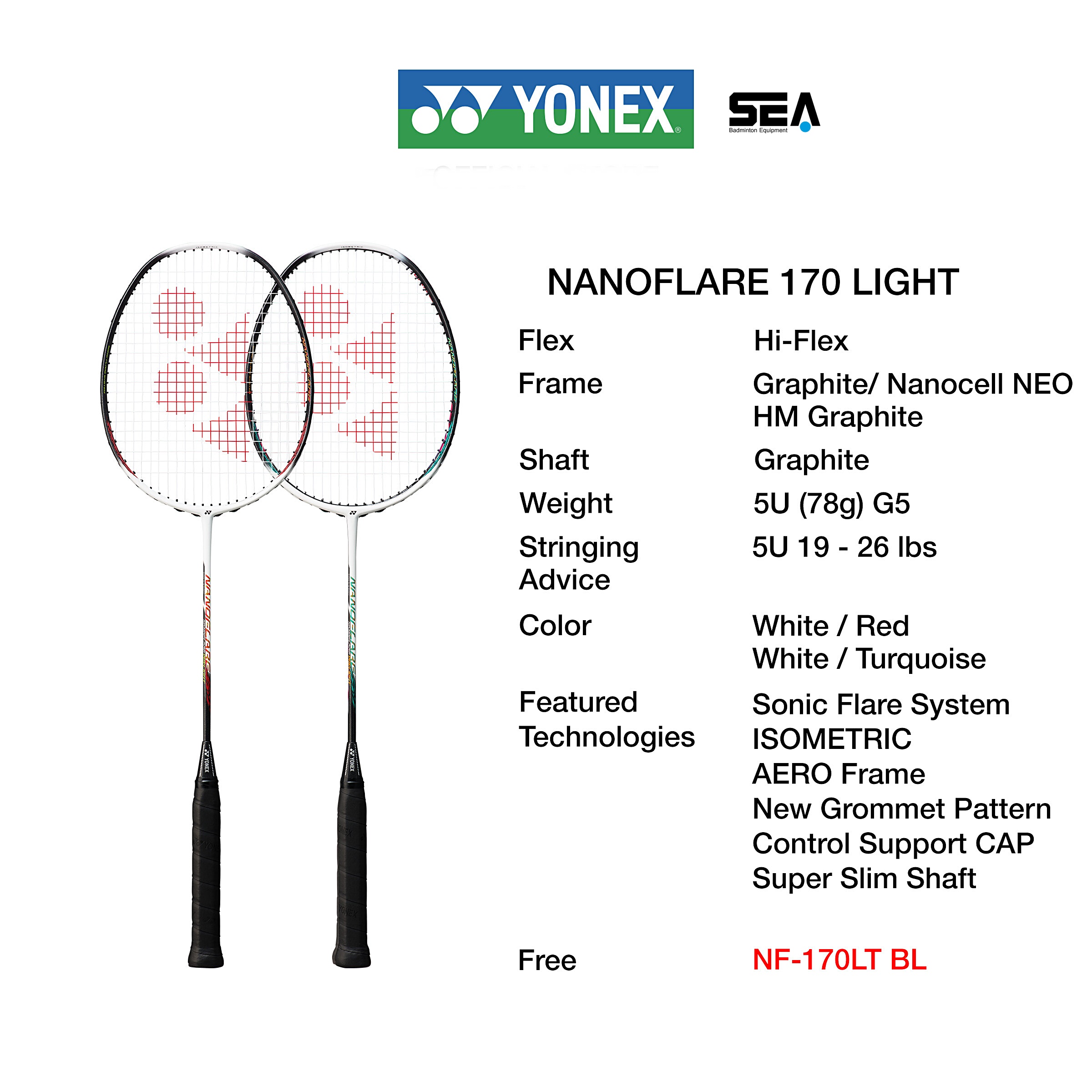 YONEX รุ่น NANOFLARE 170 LT YONEX รุ่น NANOFLARE 170 LT